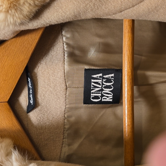 Cinzia Rocca Wool Coat with Chinchilla trim nwot - Picture 6 of 9